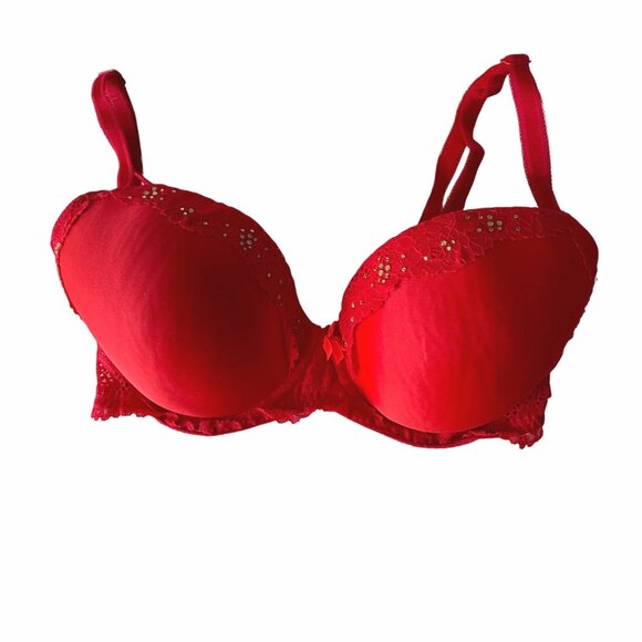 Victoria's Secret Dream Angels push-up bra with lace and rhinestones Size 34DDD - Picture 1 of 7